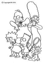 coloriage la famille simpson effrayee